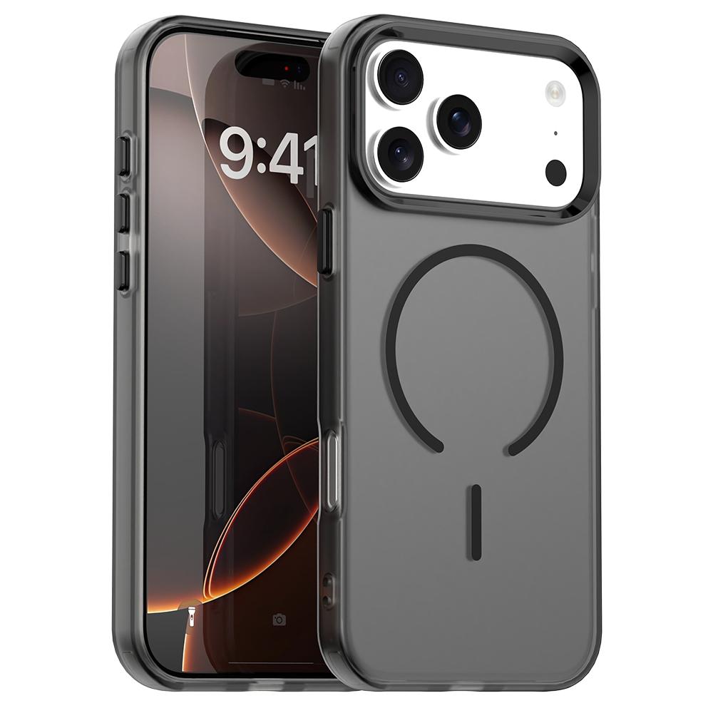 For iPhone 17 Pro Max C-shaped Magnetic Case Candy Color PC + TPU + PET Phone Cover