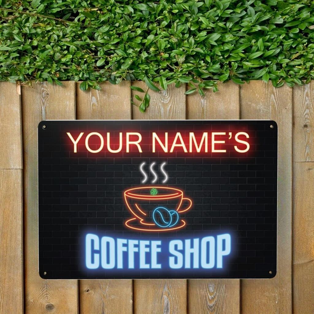 Personalized Custom Metal Sign for Coffee Shop Wall Decor