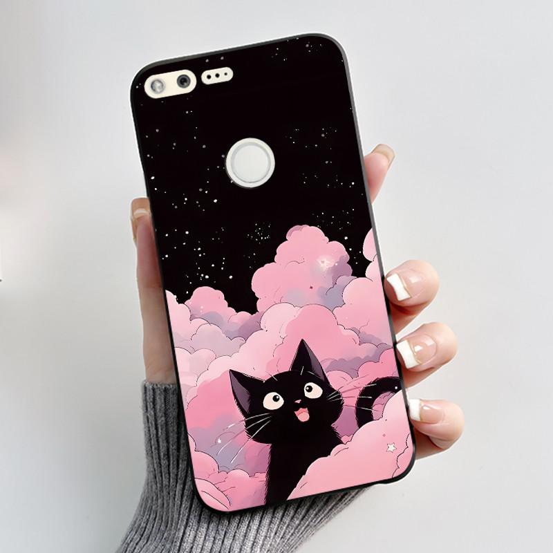 Luxury Cute Love Rabbit Cartoon Funny Case For Google Pixel XL Pixel1 1 XL Black Silicone Soft Phone Case Protective Back Cover