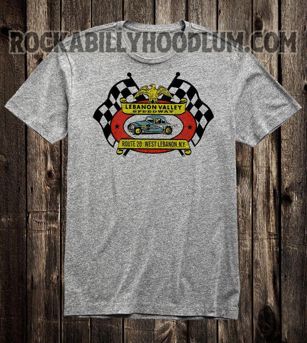 Retro Hot Rod Tee T Shirt Vtg Art Drag Race Racing Lebanon NY Valley Speedway XL