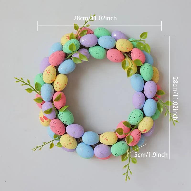 Handmade Easter Egg & Bunny Rabbit Wreath 2026 New Easter Decor Garland Creative Door Sign for Garden Gate Wall Decor