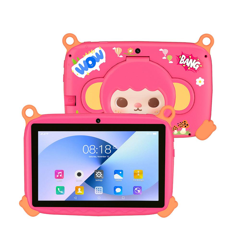 Kids 7 Inch Tablet with Cartoon Monkey Pattern 4GB RAM 64GB ROM Android 13 Google Certified Learning Education Games