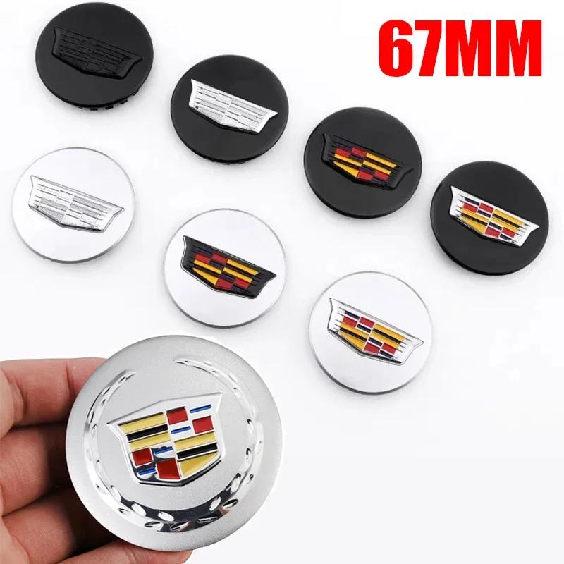 AABKH1 67mm Car Wheel Center Hub Cap Rim Cover Stickers for Cadillac CT4 CT5 GT4 STS SLS XLR SLR XT4 XT5 XT6 SRX XTS ELR BLS Escalade