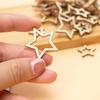 100pcs/lot Hollow Wooden Stars for Crafts, 1-3cm Wood Slice Star Shape Cutout Embellishment Pieces for DIY Art Crafting Projects