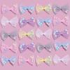 10pcs/lot 3x4cm Candy Color Organza Bows Mesh Lace Bow With Foam Ball For Girls DIY Clothing Headwear Decorative Accessories