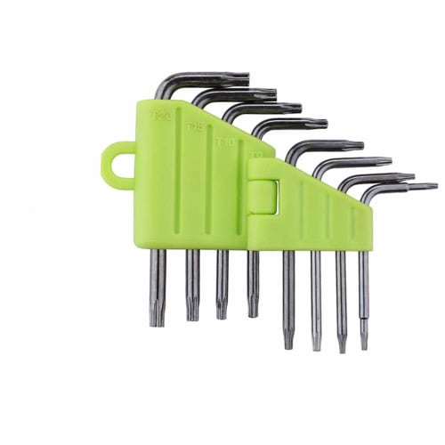 Samcos Torx Screwdriver T6 T8 T10 Precision Hex Lobe Wrench Set, Special Hex Star Driver L-Shaped, Compatible with Tamper-Proof Screws, 8-Piece Set, F