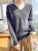 Women's Australian Pure Wool V-Neck Sweater - Autumn/Winter Loose Knit Long Sleeve Outerwear
