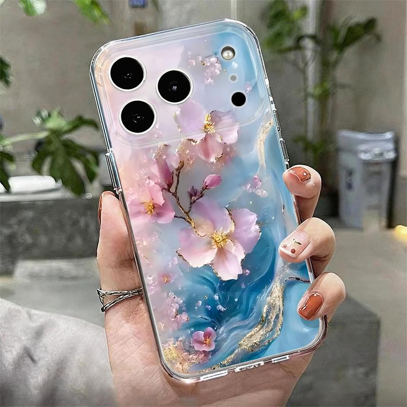Golden Marble Pattern Phone Case For iPhone 17 Pro Max Coque iPhone 16 15 14 13 Pro Max 11 Clear TPU Silicone Soft Cover