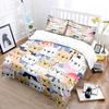 Cartoon French Bulldogs Collection Pattern Duvet Cover Set Digital Print Polyester Bedding with Zipper Closur for kids gifts