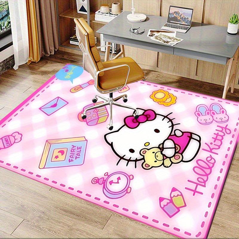 Office Rug Hello Kitty, Fairy Tale Anti-Slip Rug, Machine Washable for Living Room, Bedroom, Office, Multiple Sizes, Bedroom Mat, Decorative Mat, Dura