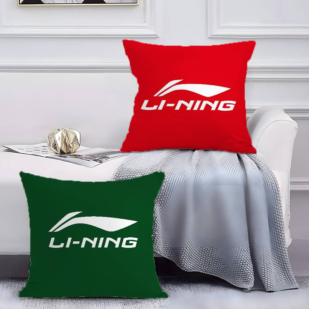 Classic Sports Prints Li-Ning-A Pillow Case Anti-dustmite Pillowcase Invisible Zipper Silky Short Plush Sofa Cushion Cover