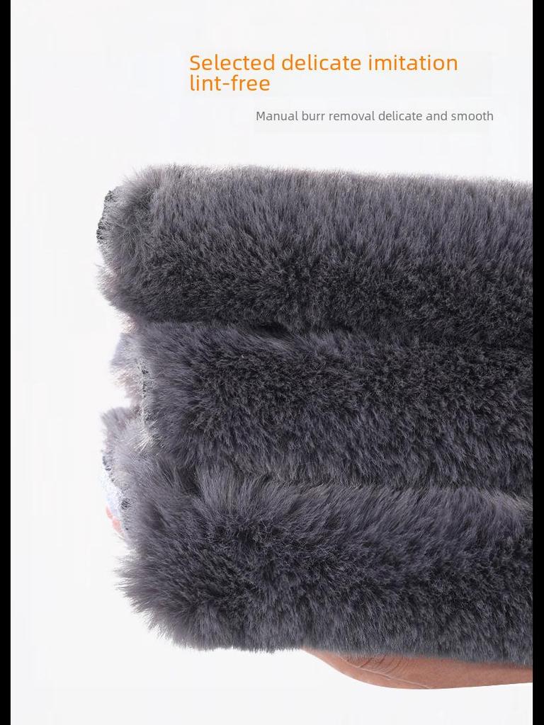 Thickened Winter Rabbit Fur Knee Pads for Warmth and Comfort