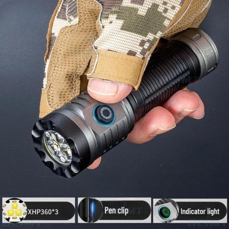 High Bright 3*LED Strong Light Mini Rechargeable Portable Torch Outdoor Aluminum Alloy Tactical Flashlight with Pen Clip