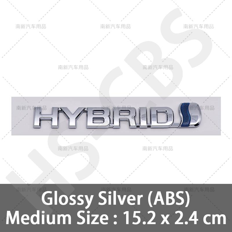 3D ABS HYBRID Logo Side Fender Rear Trunk Emblem Badge Car Sticker Decals For Prius Camry Crown Auris Rav4 Yaris L Highlander