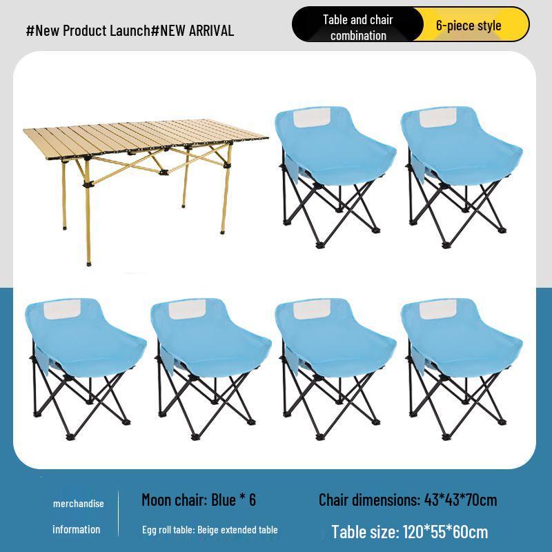Outdoor Folding Camping Table & High-Back Chair Set