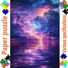 1000pcs Large Adult Jigsaw Puzzle, Multiple Specifications Available, Paper Material, Dramatic Sky & Lightning Reflection Scene, Ideal for Birthday/An