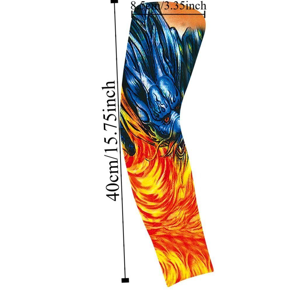 Breathable Flower Arm Tattoo Sleeve Flower Arm Pattern Sun Protection Cover  Driving