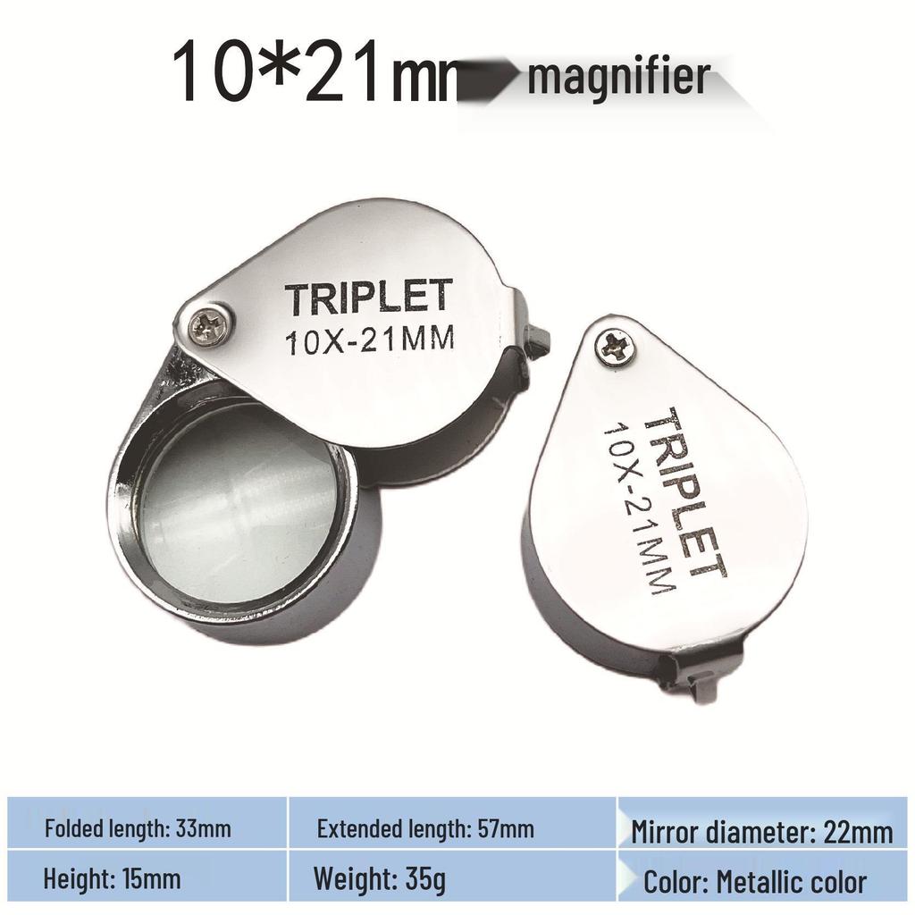 Foldable 30x Mini Magnifying Glass for Jewelry and Geological Antiques Identification