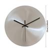 Round Silvery Silent Wall Clocks Industry Numberless Living Room Wall Watch Stainless Steel Panel Modern Simple Home Decor
