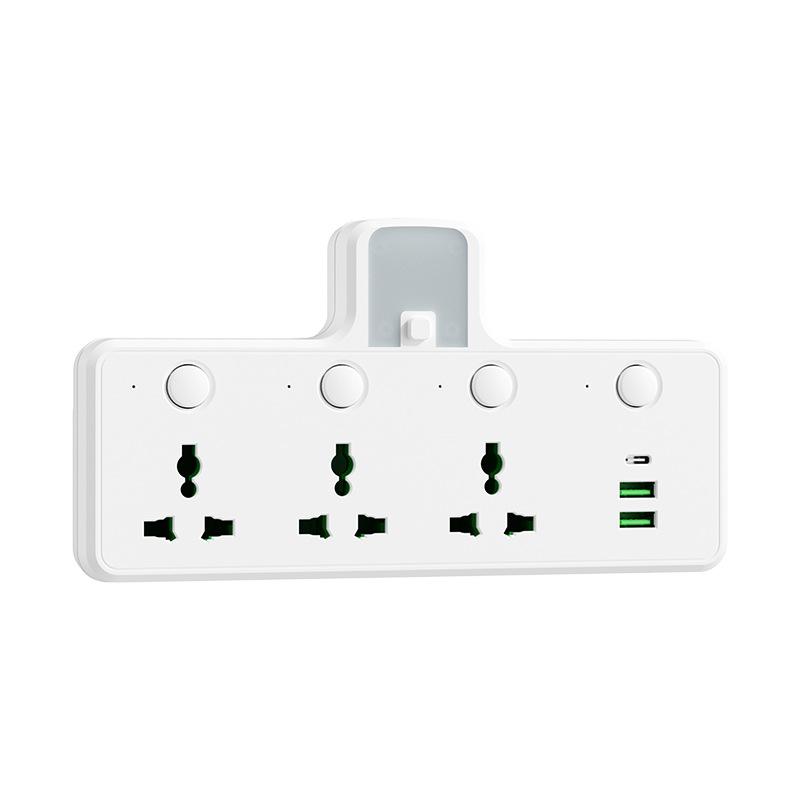 British Standard Hong Kong Malaysia Singapore One to One Multi hole Universal Port with Night Light USB Travel Socket Converter