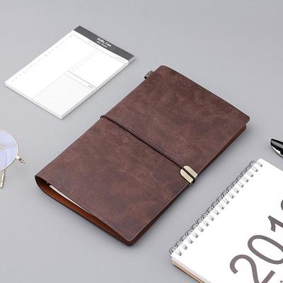 Retro Creative Tie-Up Faux Leather Portable A6 Notebook with Custom LOGO