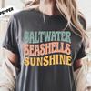 Retro Beach Graphic Tee: Saltwater Seashells Sunshine, Comfort Colors