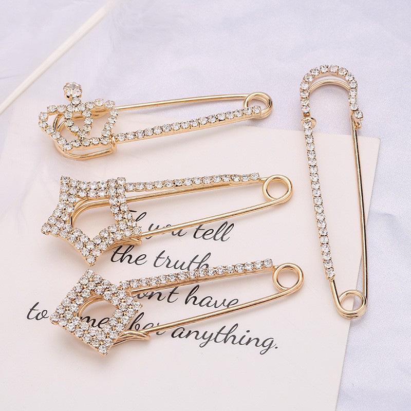 Rhinestone Waist Tightening Brooch for Women's Jeans and Necklines