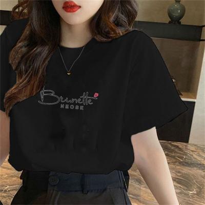 Summer Short Sleeved T-shirt for Women Trendy Instagram Fashionable Versatile Slimming Loose Shirt