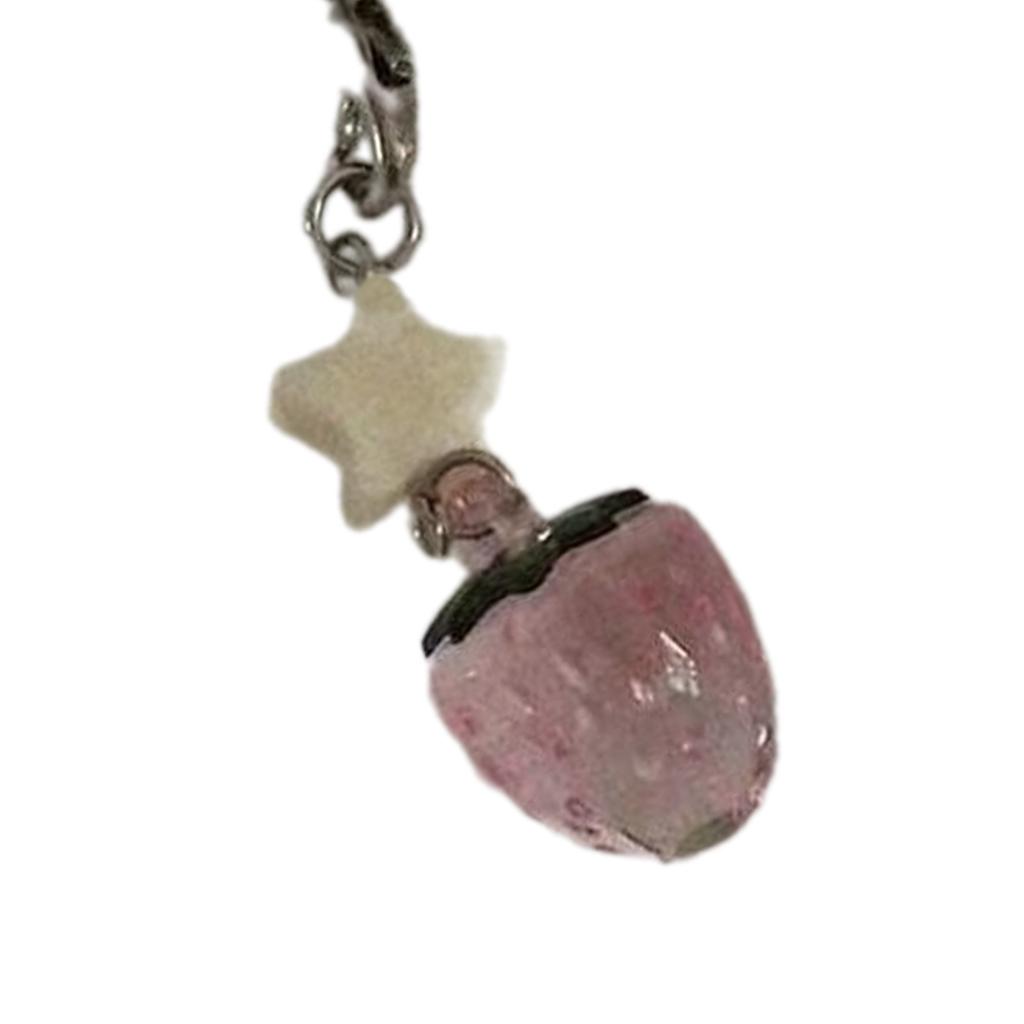 Süßer Erdbeer-Stern-Anhänger Kette Handyband Taschenanhänger Dekoration für Schlüssel Tasche Geldbörse