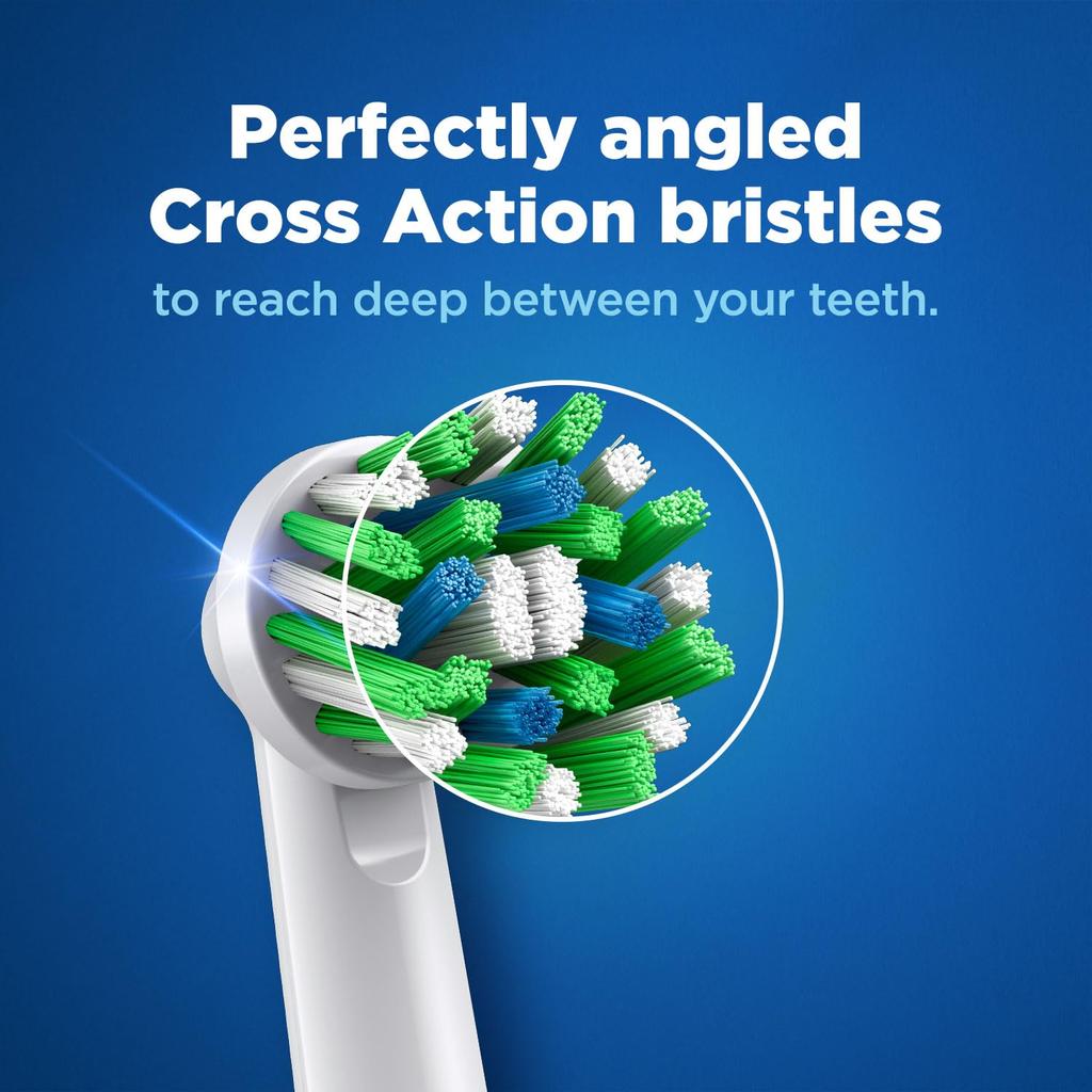 Oral-B ORİJİNAL Cross Action Elektrikli Diş Fırçası Yumuşak Yedek Başlıkları Vitalty, Pro, Smart Serileri İçin, 2 yedek
