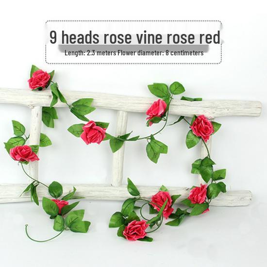 2-Meter Artificial Bamboo Leaf Garland - Green Hanging Rattan Vine for Decoration