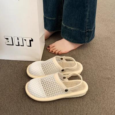 Sandals Women's Summer Outer Wear 2025 New High-end Mesh Hollow Two Wear Hole Shoes One Pedal Bag Head Half Slippers