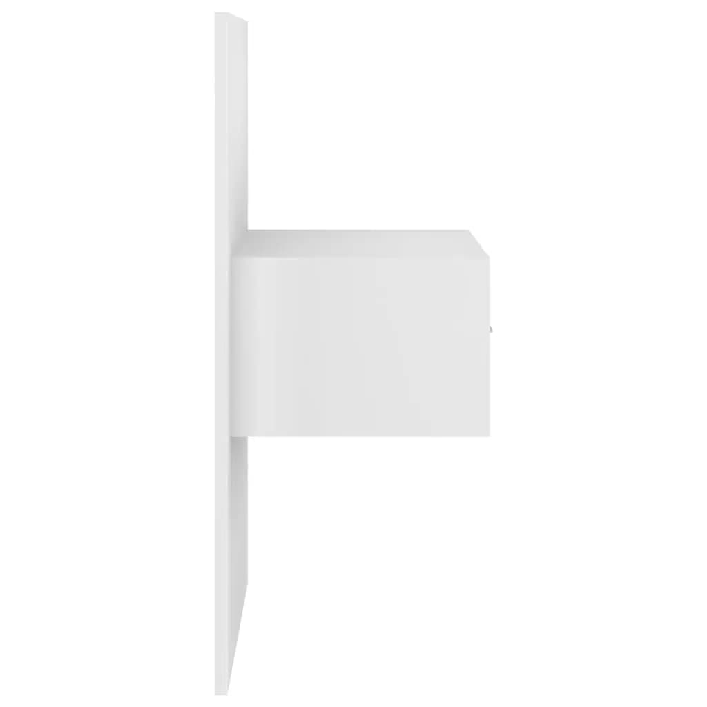 Headboard with Nightstands White Wood Based Material