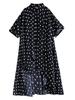 XITAO Polka Dot Irregular Lapel Dress GYX1544