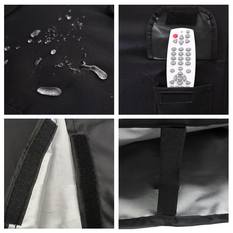 Housse de protection pour TV d'extérieur en tissu Oxford 210D/420D/600D, étanche et anti-poussière, pour TV murale de jardin, patio, maison