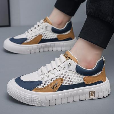 Spring New Men's Shoes Breathable Mesh Panel Shoes Men's Thin Trendy Shoes Men's Mesh Shoes Thick Sole Fashionable Casual Shoes