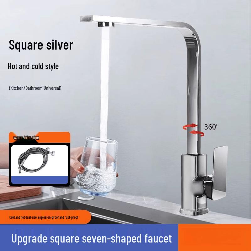 OEING Silver Pull-Out Kitchen Faucet