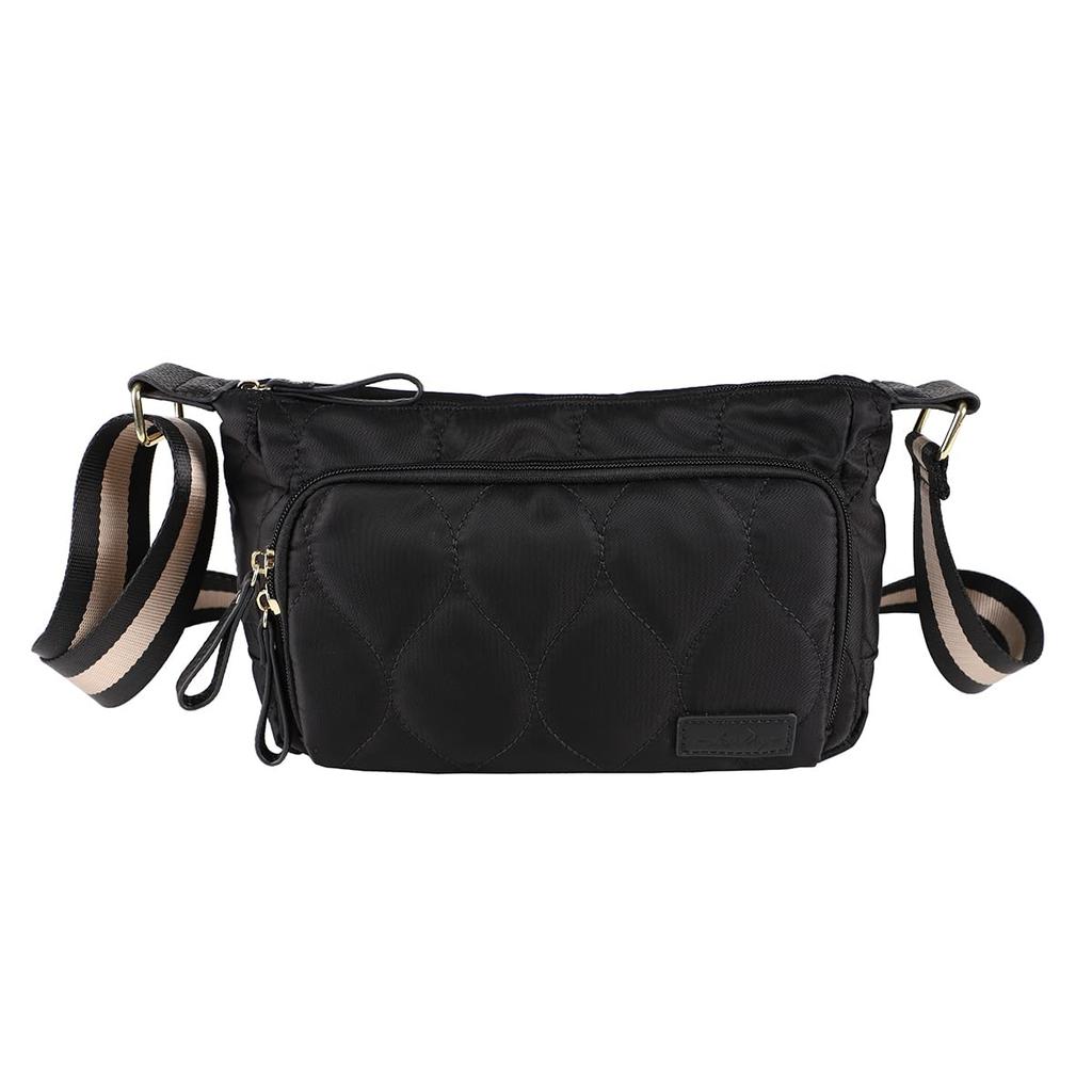 Lizdays Women's Lightweight Shoulder Bag with Wallet Function (Black)