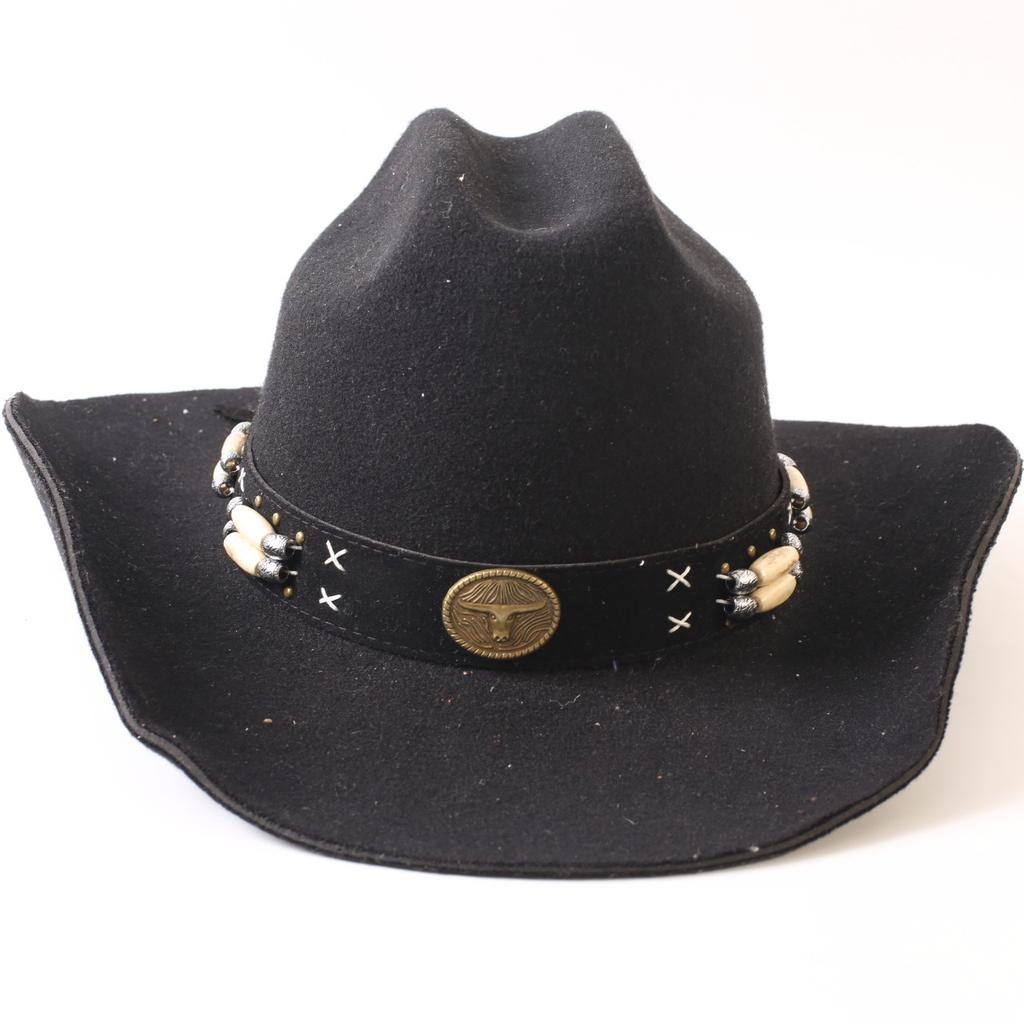 Popular European and American Classic Imitation Cashmere Felt Hat, Men's and Women's Fashion Seamless Edge Western Cowboy Hat