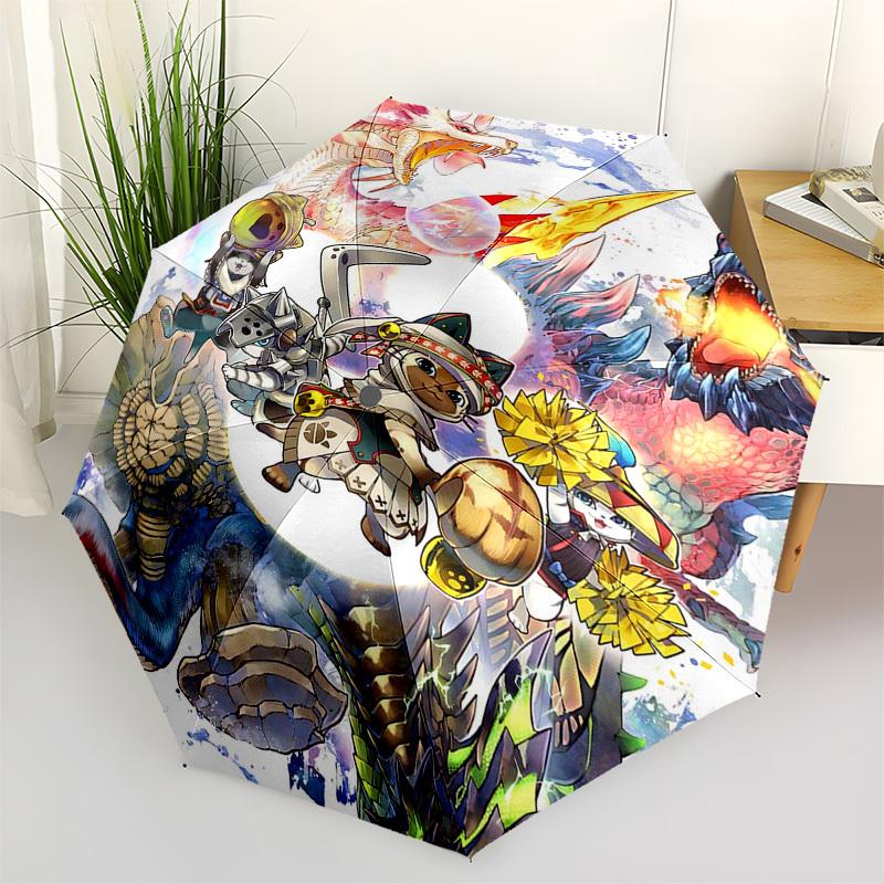 

1pc Monster Hunter: Auto-Folding Umbrella with 3-Fold Design, 8-Bone Frame, Perfect for Outdoor Adventures, Festive Gifts, and Everyday Use!Y020