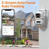 New EU 4K 9MP WIFI IP Camera Three Lens 8X Zoom Outdoor PTZ Camera HD AI Auto Tracking Security Camera P2P CCTV Surveillance ICSee
