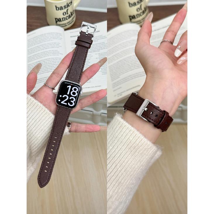 High Quality Leather Loop For Apple Watch Band Women 11/10/9/8/7/6/5/4/3/2/1 SE 38mm 40mm 41mm 42mm 44mm 45mm 46mm 49mm Strap