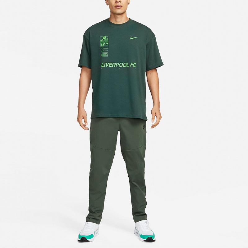 Nike Liverpool Graphic Print Short Sleeve Football Shirt Men Tops Professional-Green FQ1545-397