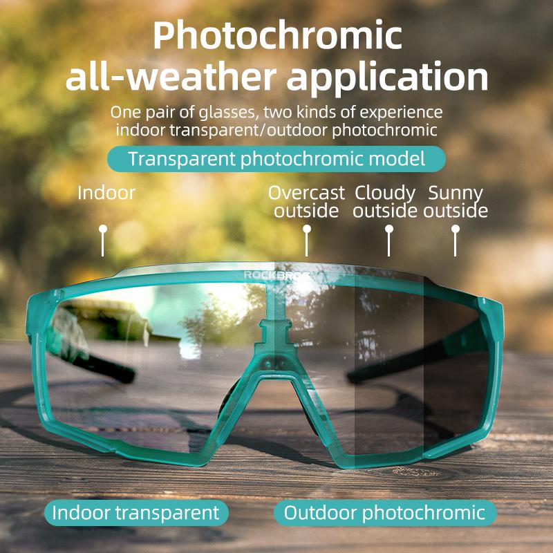 Rockbros Cycling Glasses Pochromic Polarized Glasses Uv400 Protection Sunglasses Bike Outdoor Sports Goggles Cycling Eyewear