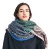 Autumn and winter new loop yarn imitation mohair jacquard small flower scarf