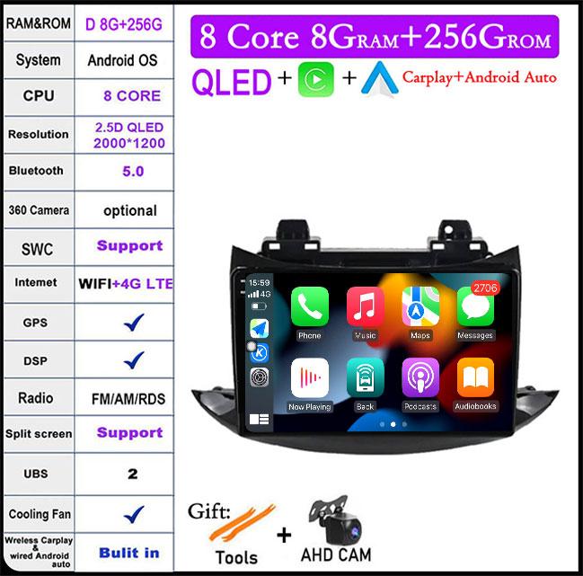 Android 14 Car Radio For Chevrolet Tracker Trax 2016 - 2019 DSP QLED Multimedia Video Player Bluetooth Navigation GPS WIFI