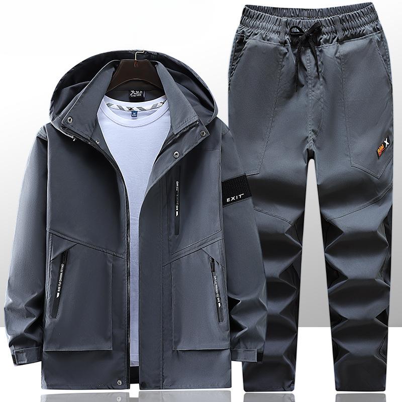 Men's Spring  Autumn Jacket Suit - Windproof Outdoor Mountaineering Outfit with Leisure Sports  Labor Insurance Work Clothes