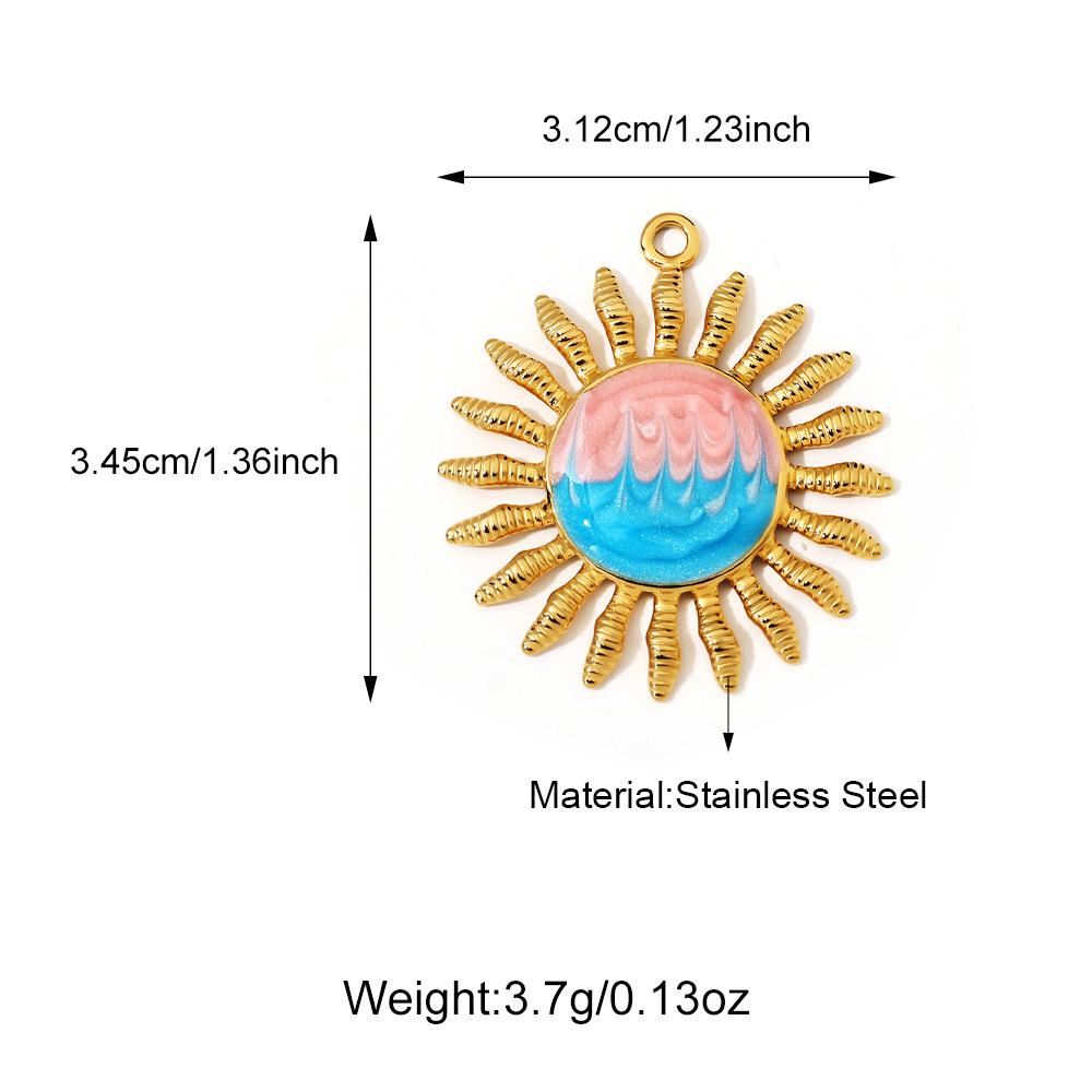 Three-Dimensional Rose Devil's Eye Cross Stainless Steel Pendants for DIY Necklaces