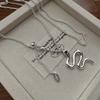 S925 Sterling Silver Niche Design Snake Necklace Simple Fashion Retro Personality Collarbone Chain