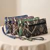 Retro Ethnic Style Clutch Purse Double Zipper Wristlet Wallet Long Wallet  Cell Phone Storage